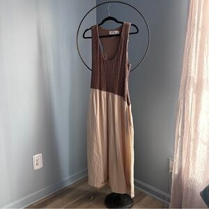 Anthropologie Sovere Brown and Cream Dress